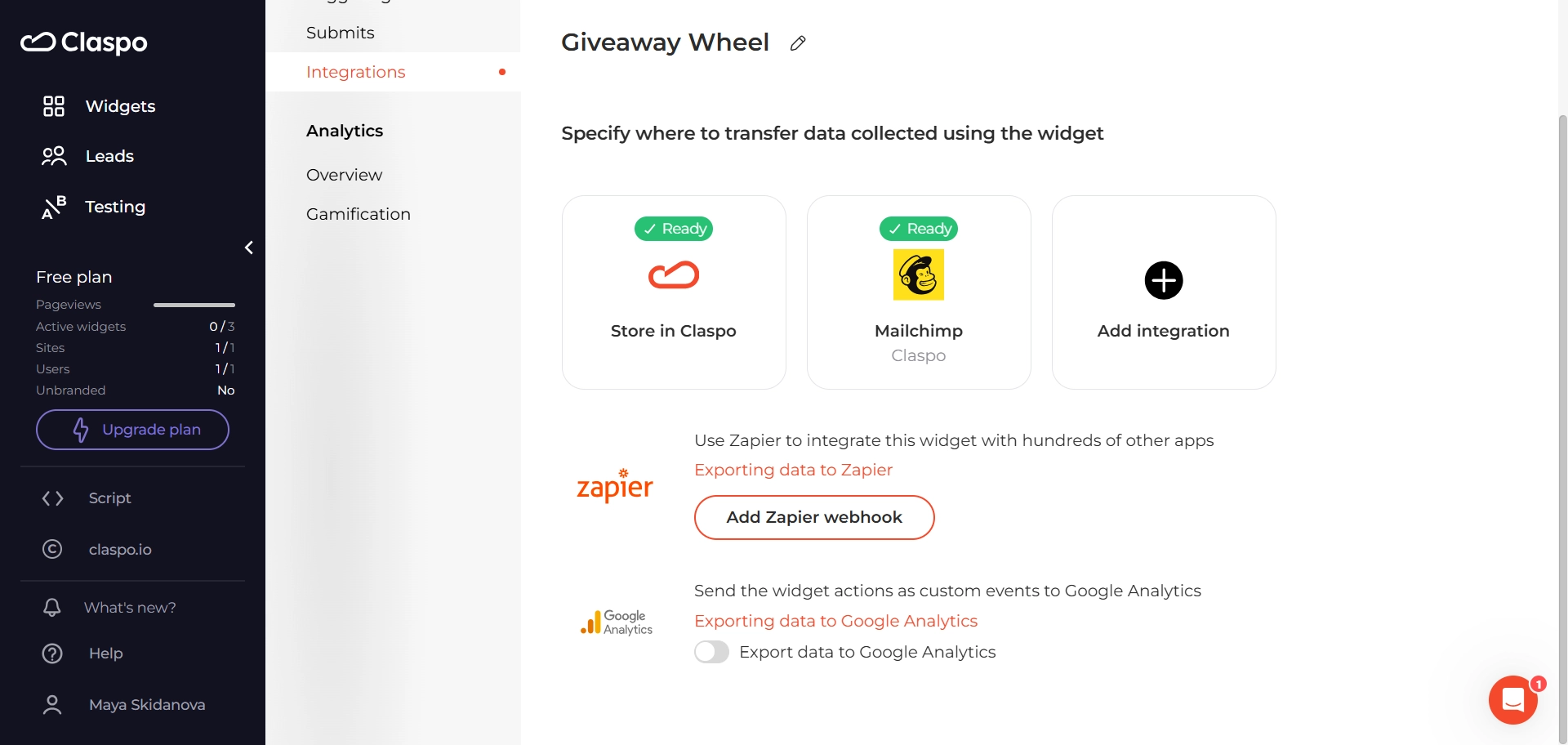 Widget-details-integrations