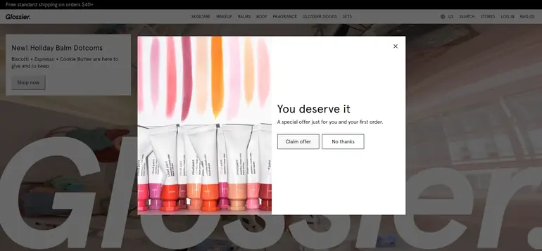 Promote Special Offer Glossier