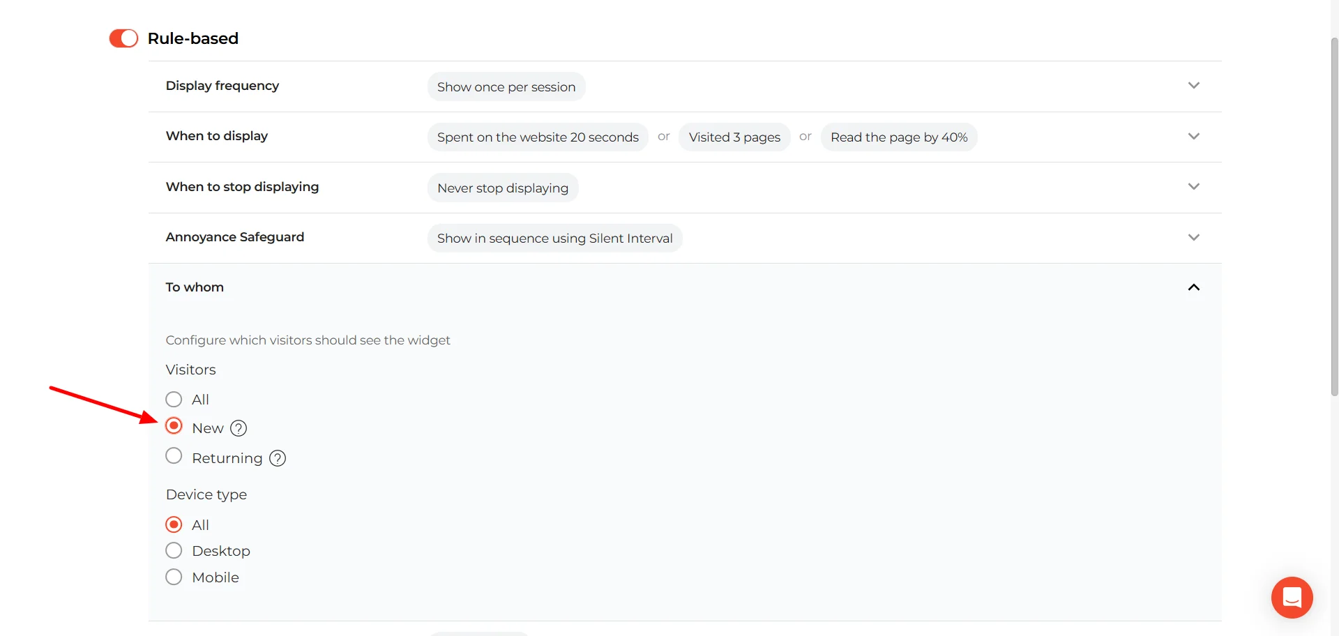 claspo-timer-template-new-visitors-targeting