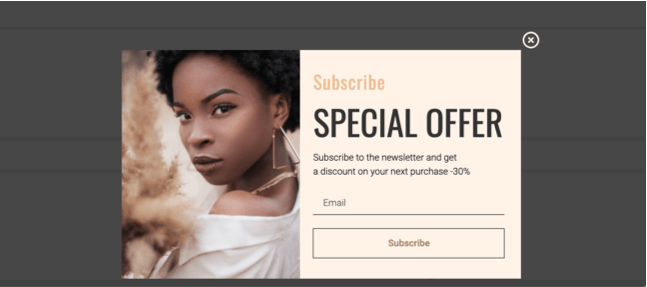 Modèle de pop-up beauté dramatique